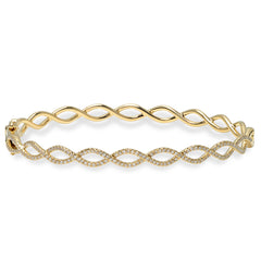 0.46ct 14k Yellow Gold Diamond Bangle