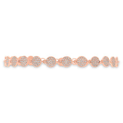 0.89ct 14k Rose Gold Diamond Pave Circle Bracelet