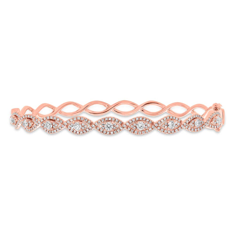 1.04ct 14k Rose Gold Diamond Bangle