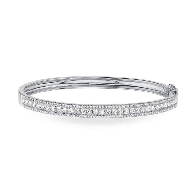 1.70ct 14k White Gold Diamond Bangle