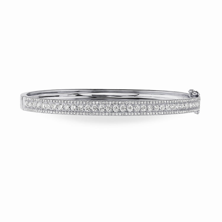 1.70ct 14k White Gold Diamond Bangle