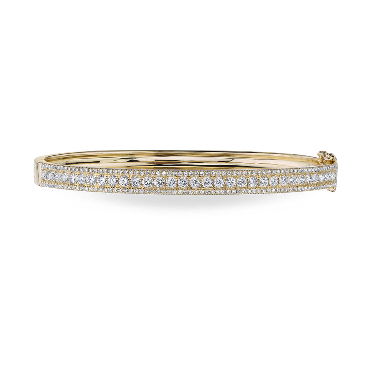1.70ct 14k Yellow Gold Diamond Bangle