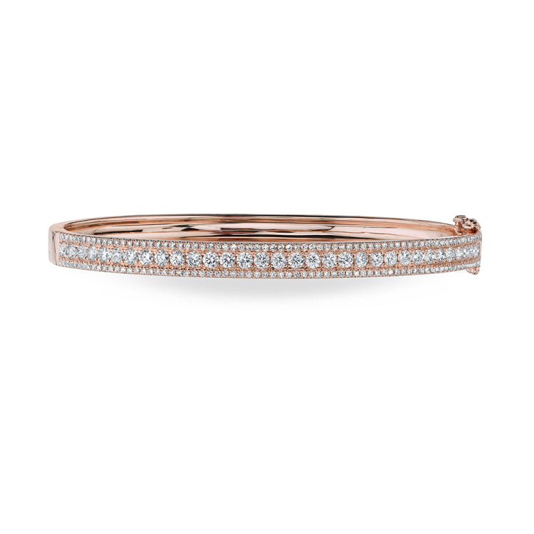 1.70ct 14k Rose Gold Diamond Bangle