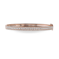 1.70ct 14k Rose Gold Diamond Bangle