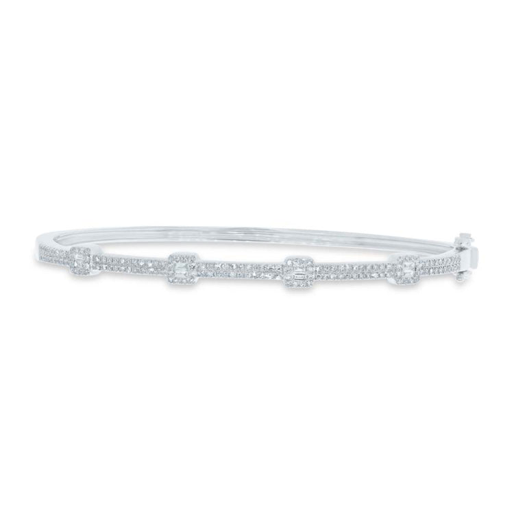 0.52ct 14k White Gold Diamond Bangle