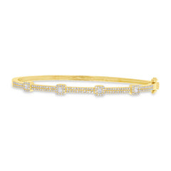 0.52ct 14k Yellow Gold Diamond Bangle