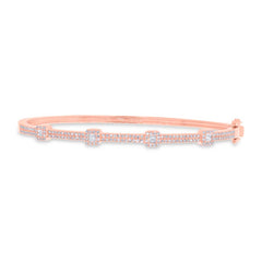 0.52ct 14k Rose Gold Diamond Bangle