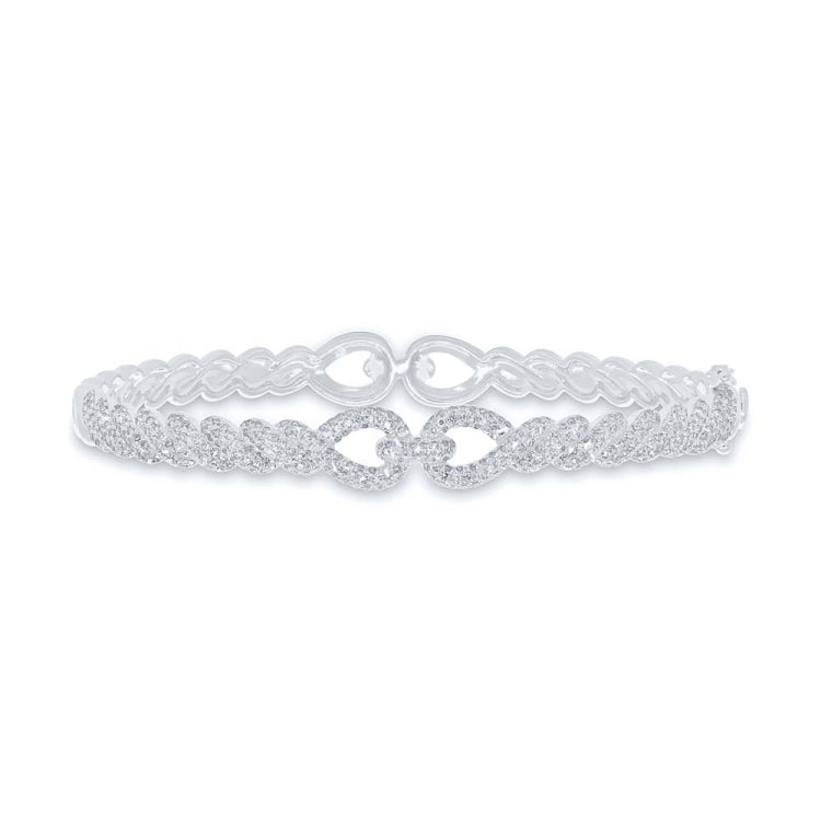 1.26ct 14k White Gold Diamond Pave Bangle