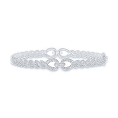 1.26ct 14k White Gold Diamond Pave Bangle