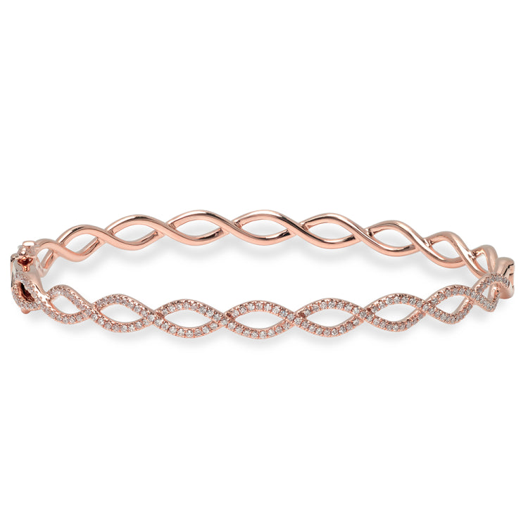 0.46ct 14k Rose Gold Diamond Bangle