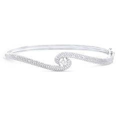 1.04ct 14k White Gold Diamond Pave Lady's Bangle