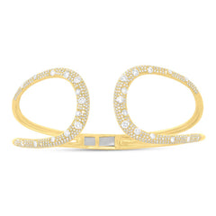 2.47ct 14k Yellow Gold Diamond Pave Lady's Bangle