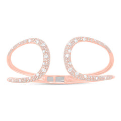 2.47ct 14k Rose Gold Diamond Pave Lady's Bangle