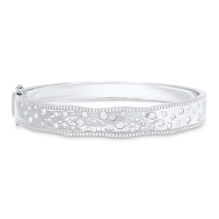 1.30t 14k White Gold Diamond Lady's Bangle