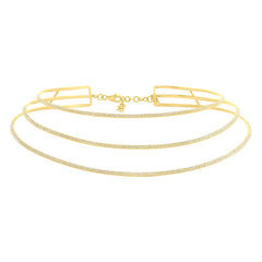 3.66ct 14k Yellow Gold Diamond 3-tier Choker Necklace