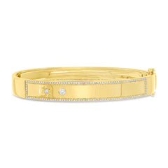 0.49ct 14k Yellow Gold Diamond ID Bangle