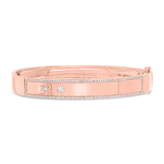 0.49ct 14k Rose Gold Diamond ID Bangle