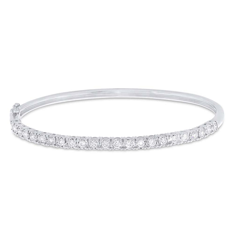 0.69ct 14k White Gold Diamond Bangle