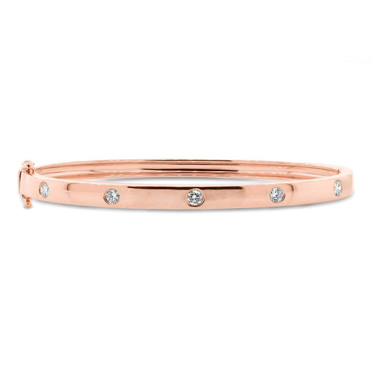 0.38ct 14k Rose Gold Diamond Bangle