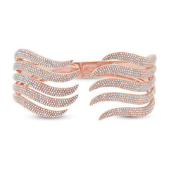 4.17ct 14k Rose Gold Diamond Pave Bangle