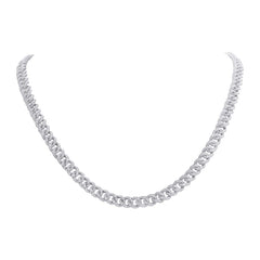 2.70ct 14k White Gold Diamond Pave Chain Necklace