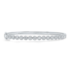 1.35ct 14k White Gold Diamond Bangle Size XS