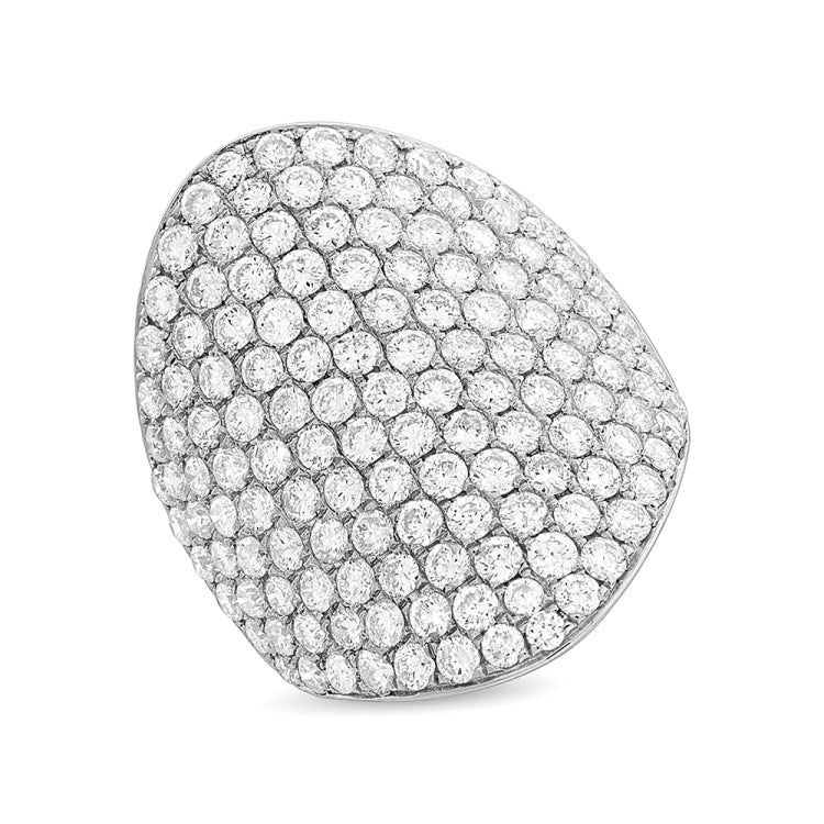 4.09ct 14k White Gold Diamond Pave Lady's Ring Size 6.5