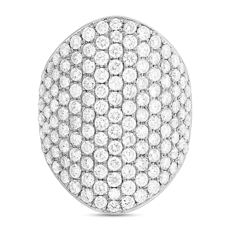 4.09ct 14k White Gold Diamond Pave Lady's Ring Size 6.5