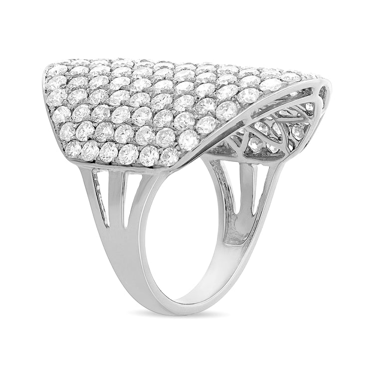 4.09ct 14k White Gold Diamond Pave Lady's Ring Size 6.5