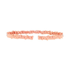 2.67ct 14k Rose Gold Diamond Baguette Bangle