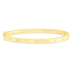 0.18ct 14k Yellow Gold Diamond Star Bangle