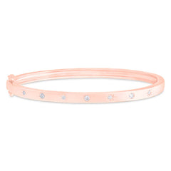 0.18ct 14k Rose Gold Diamond Star Bangle