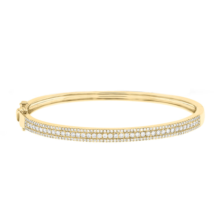 0.78ct 14k Yellow Gold Diamond Bangle