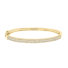 0.78ct 14k Yellow Gold Diamond Bangle