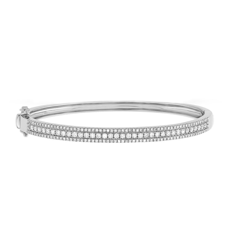 0.78ct 14k White Gold Diamond Bangle