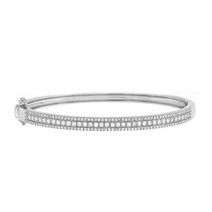 0.78ct 14k White Gold Diamond Bangle