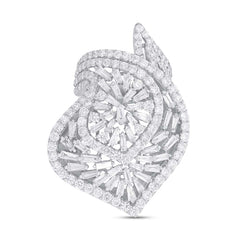 5.51ct 18k White Gold Diamond Lady's Ring Size 6.5