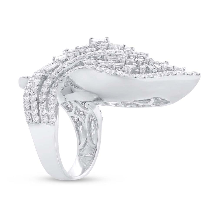 5.51ct 18k White Gold Diamond Lady's Ring Size 6.5