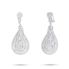 13.91ct 18k White Gold Diamond Baguette Earring