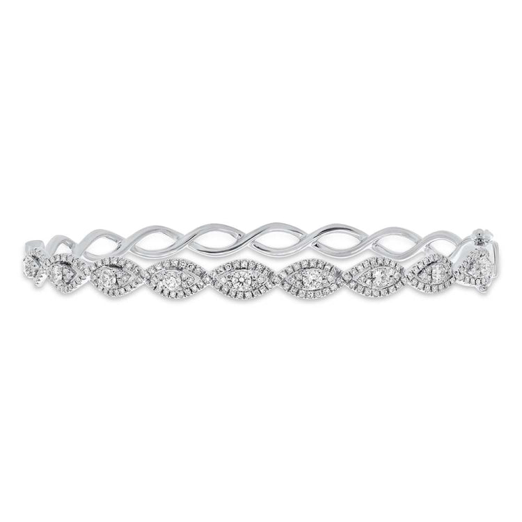 1.08ct 14k White Gold Diamond Bangle