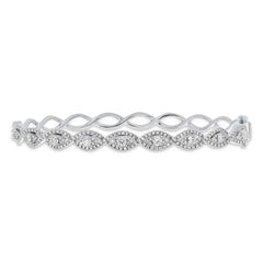 1.08ct 14k White Gold Diamond Bangle