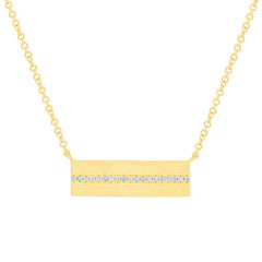 0.06ct 14k Yellow Gold Diamond Bar Pendant
