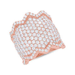 3.91ct 14k Rose Gold Diamond Pave Lady's Ring