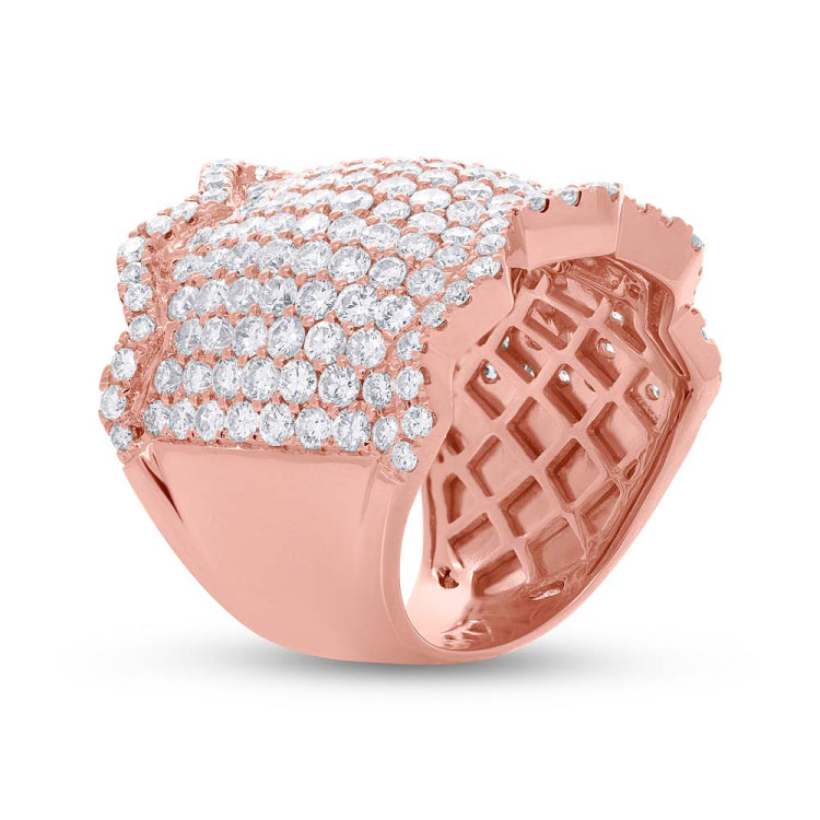 3.91ct 14k Rose Gold Diamond Pave Lady's Ring