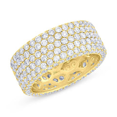 3.44ct 14k Yellow Gold Diamond Pave Eternity Lady's Band Size 6