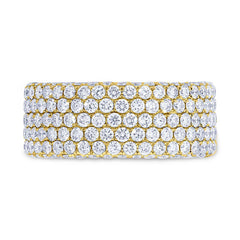 3.44ct 14k Yellow Gold Diamond Pave Eternity Lady's Band Size 6