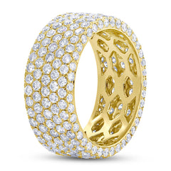3.44ct 14k Yellow Gold Diamond Pave Eternity Lady's Band Size 6