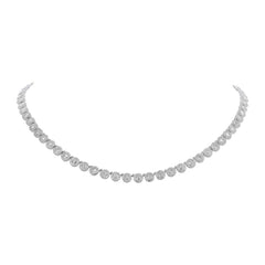4.57ct 14k White Gold Diamond Rose Cut Necklace