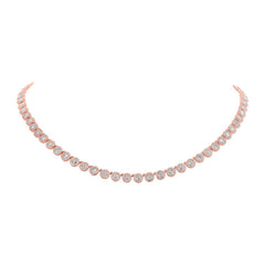 4.57ct 14k Rose Gold Diamond Rose Cut Necklace