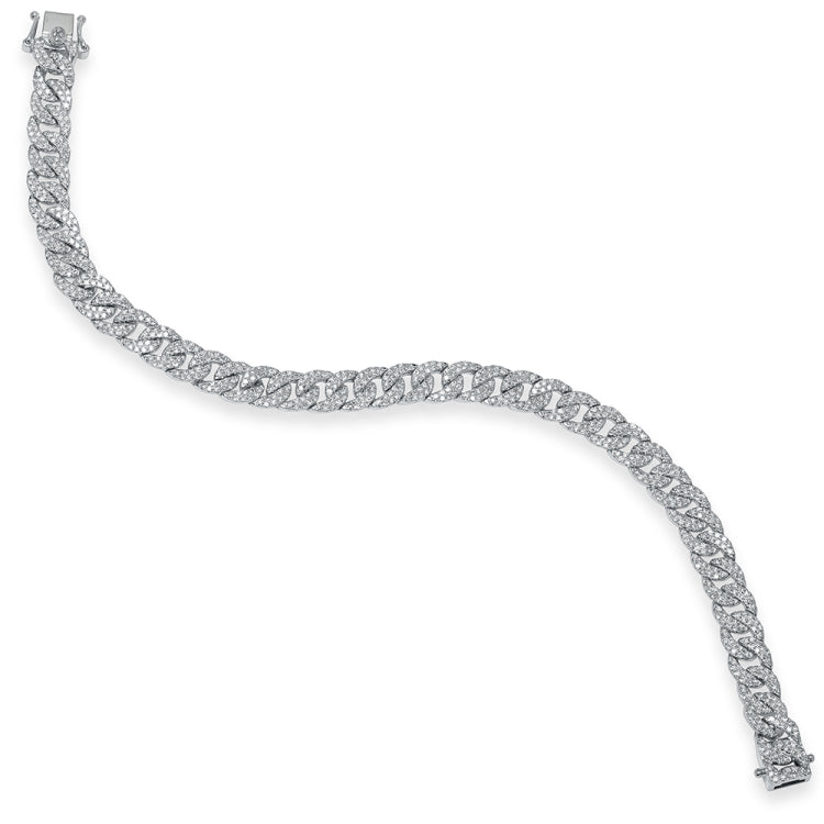 1.69ct 14k White Gold Diamond Pave Chain Bracelet